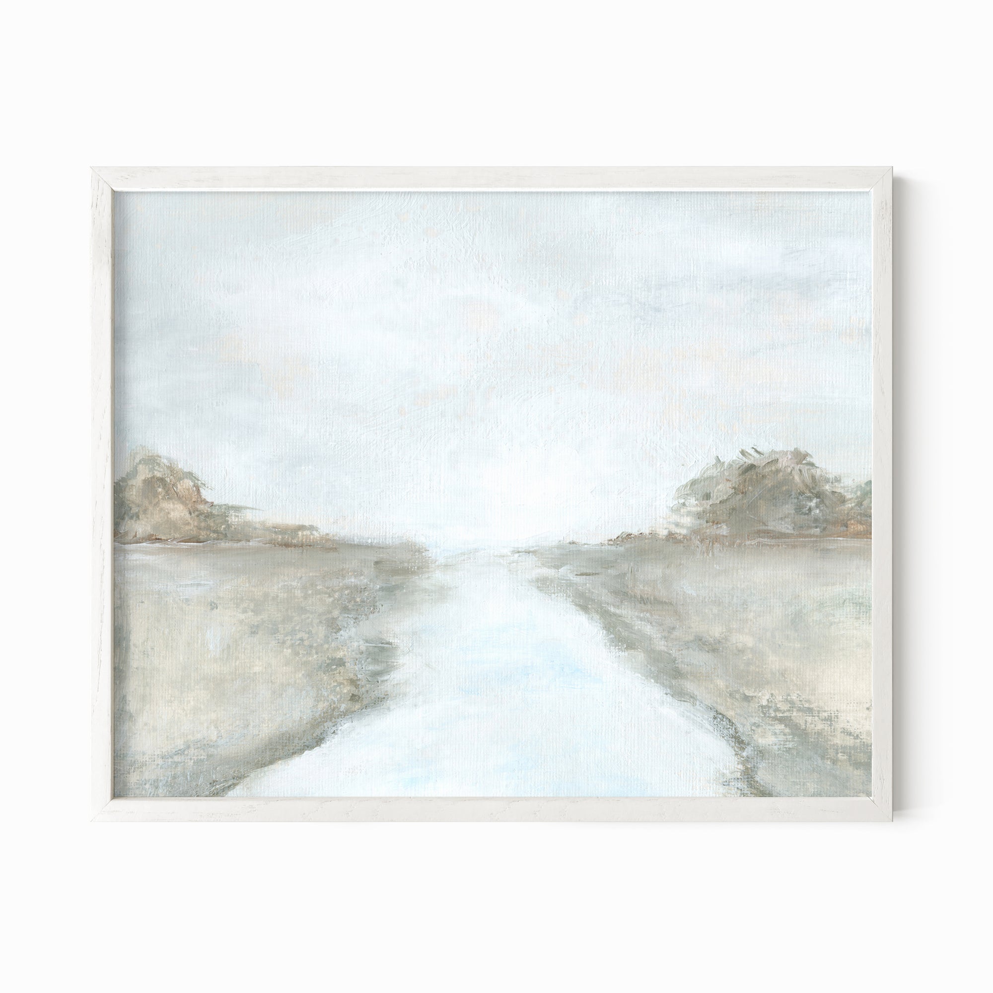 Retreat fine wall art print framed in white oak by NLS Design