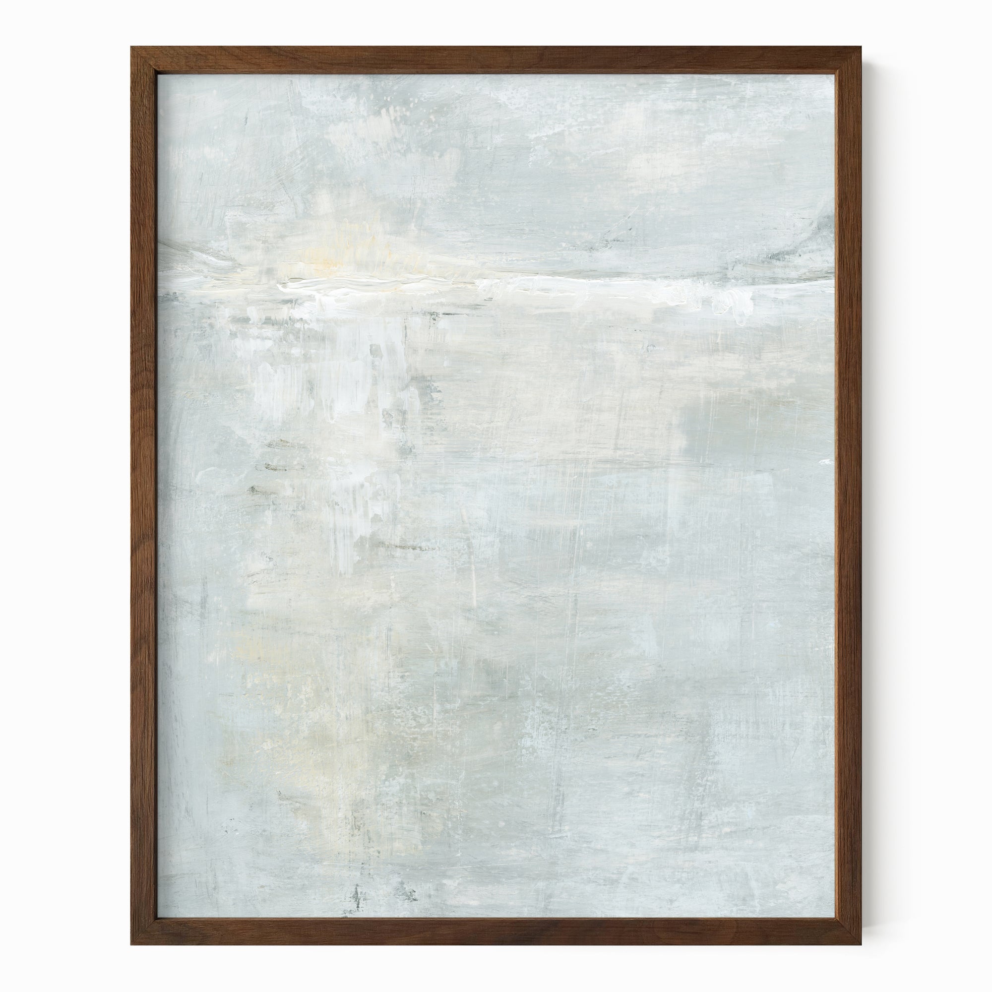 Rise fine art wall print framed in walnut stain oak by NLS Design