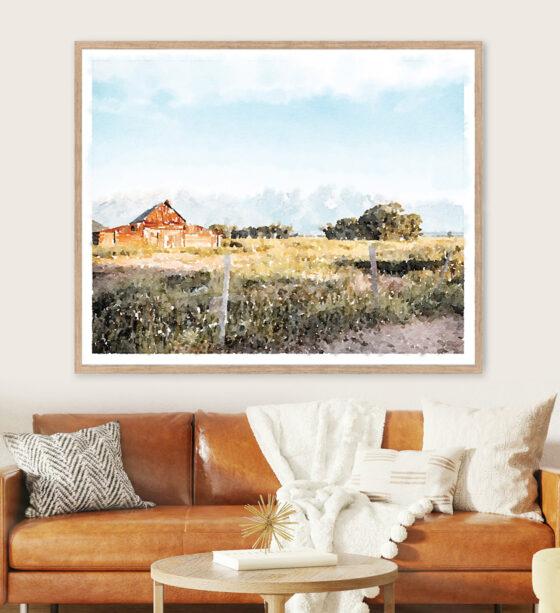 How to Easily Get a Modern Rustic Living Room With Printable Art