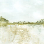 lake dock abstract landscape painting artwork